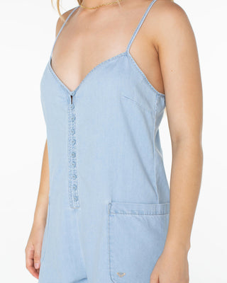 Roxy Women's Sea of Stars Romper - Beached Wash Solid