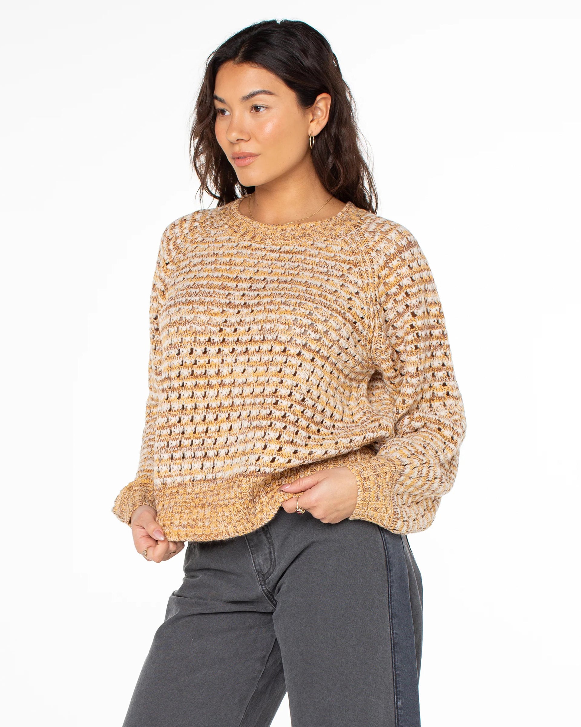 Roxy Women's Seascape Crewneck Sweater - Pumice Stone