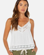 Roxy Women's Shadow Side Top - Cloud Dancer Solid