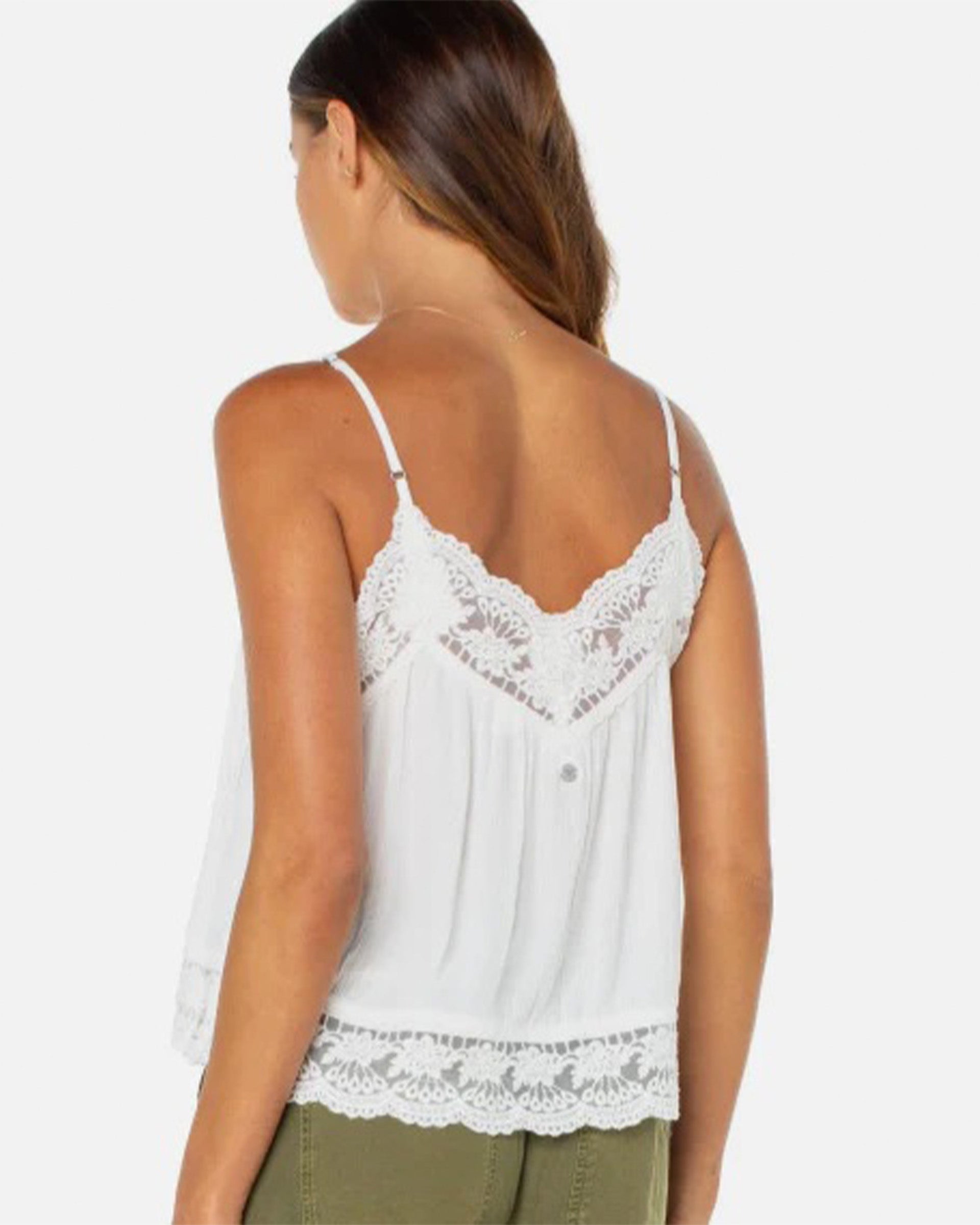 Roxy Women's Shadow Side Top - Cloud Dancer Solid