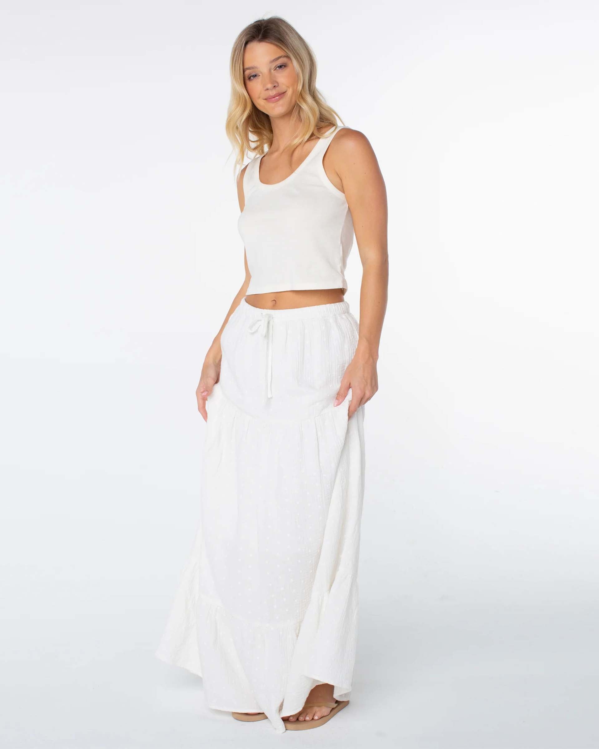 Roxy Women's Side Street Skirt - Cloud Dancer Solid