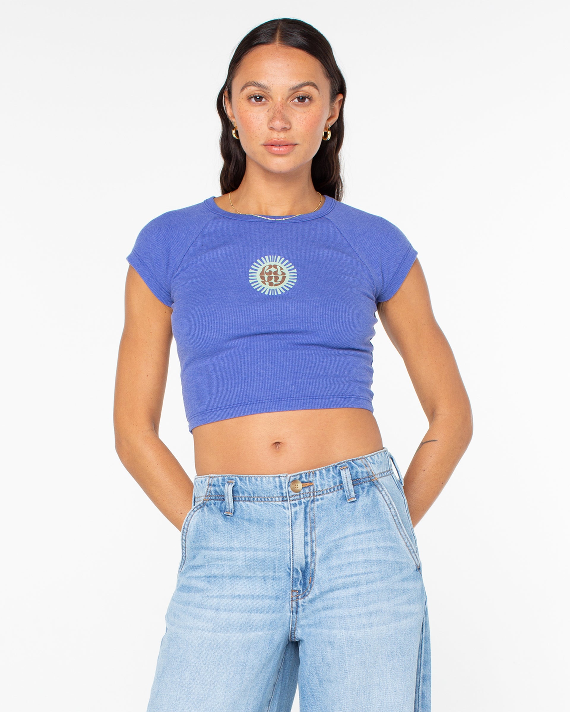 Slow Dive Cropped Tee - Mazzarine Blue Slow Dive