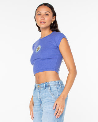 Slow Dive Cropped Tee - Mazzarine Blue Slow Dive
