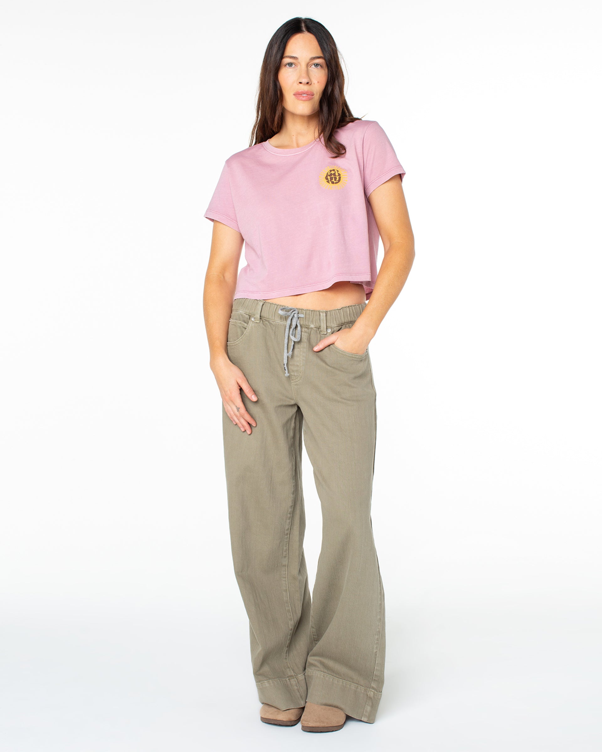 Roxy Women's Slow Dive Cropped Short Sleeve T-Shirt - Lilas Slow Dive