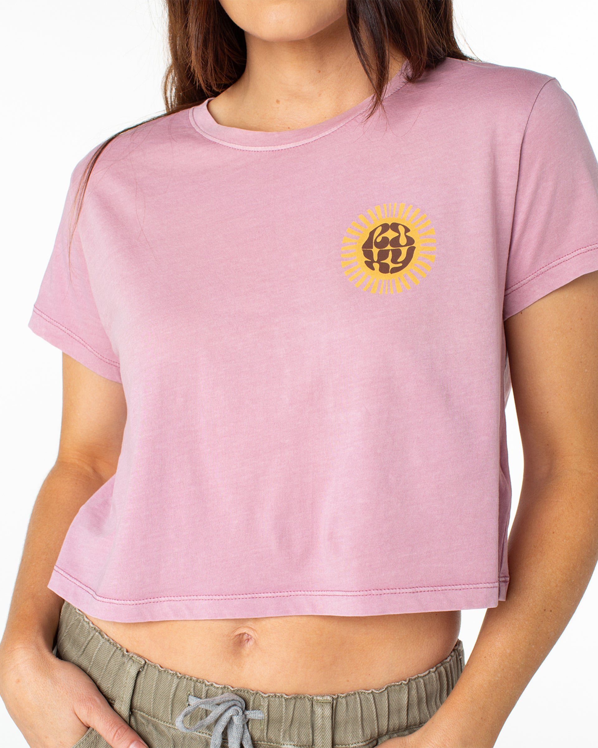 Roxy Women's Slow Dive Cropped Short Sleeve T-Shirt - Lilas Slow Dive