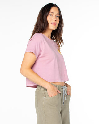 Roxy Women's Slow Dive Cropped Short Sleeve T-Shirt - Lilas Slow Dive