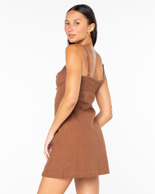 Roxy Somewhere Sunny Womens Dress - Brown
