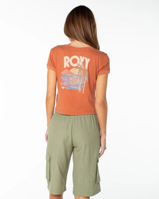 Roxy Women's Spanish Summer Cropped Baby Tee - Chutney