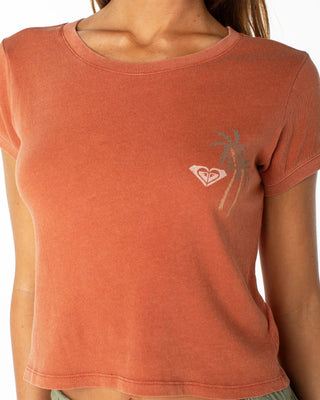 Roxy Women's Spanish Summer Cropped Baby Tee - Chutney