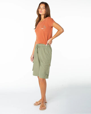 Roxy Women's Spanish Summer Cropped Baby Tee - Chutney