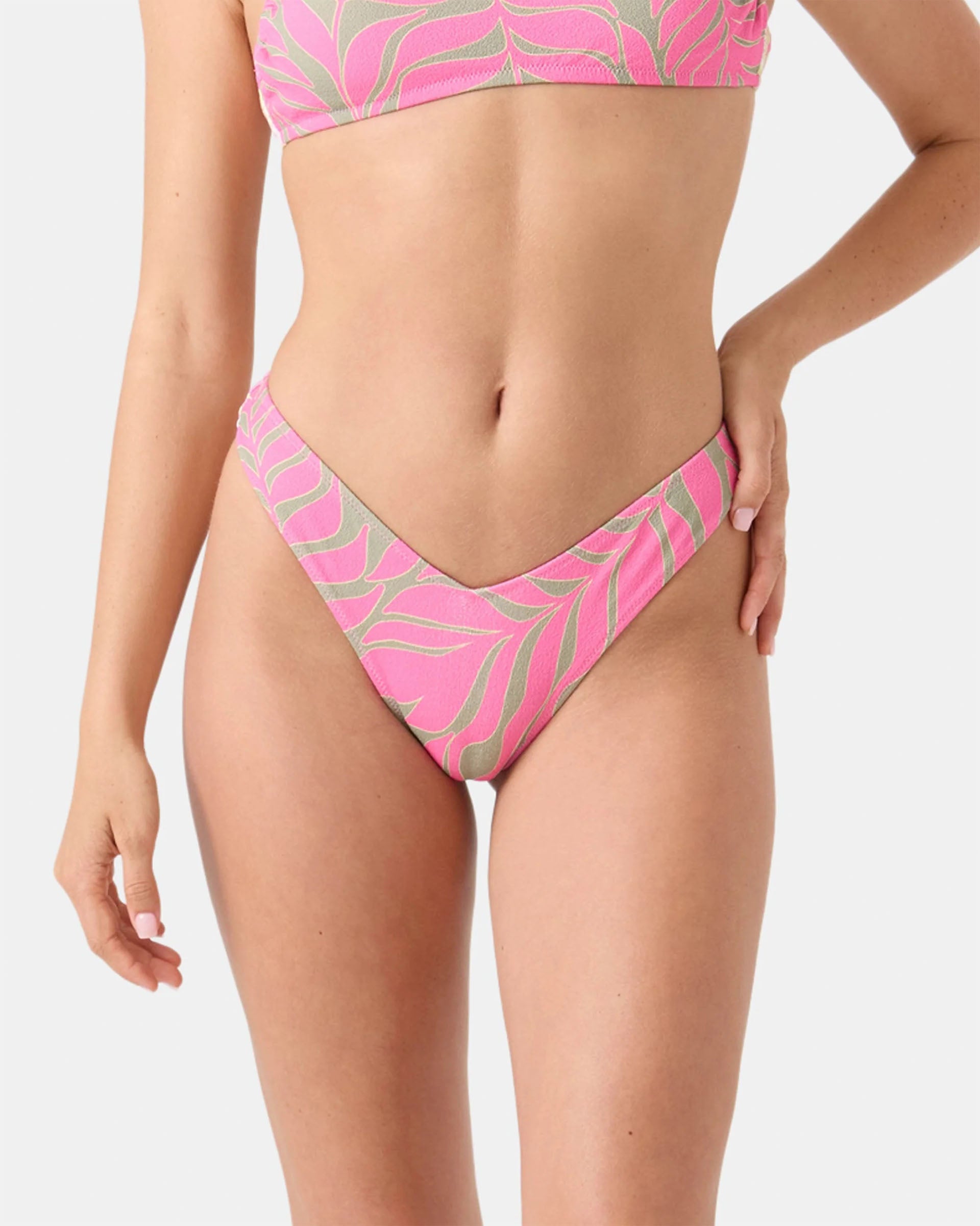 Roxy Women's Stay Wild V Bottom Cheeky Bikini Bottom - Pink Combo