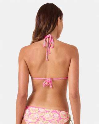 Roxy Women's Stay Wild Tiki Triangle Bikini Top - Pink Combo