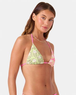 Roxy Women's Stay Wild Tiki Triangle Bikini Top - Pink Combo