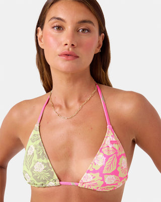 Roxy Women's Stay Wild Tiki Triangle Bikini Top - Pink Combo