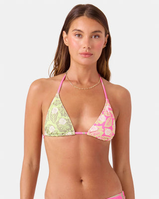 Roxy Women's Stay Wild Tiki Triangle Bikini Top - Pink Combo