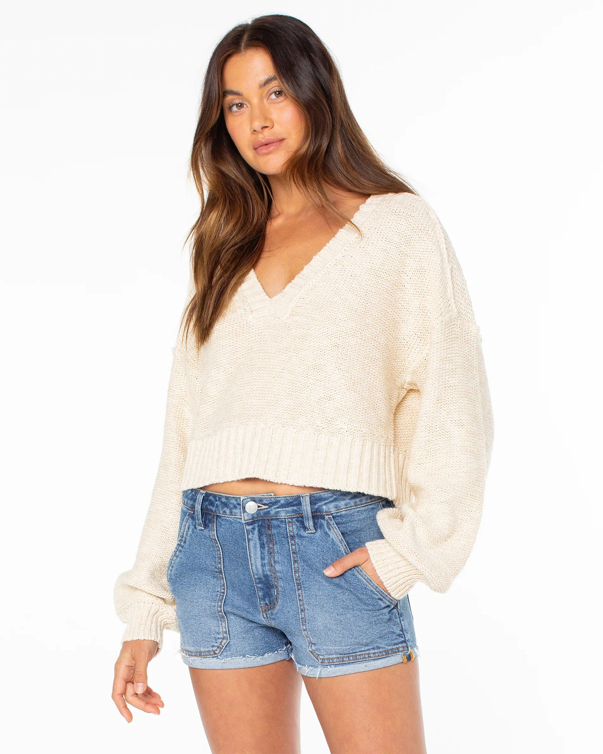 Roxy Women's Study Hall Sweater - Parchment Solid