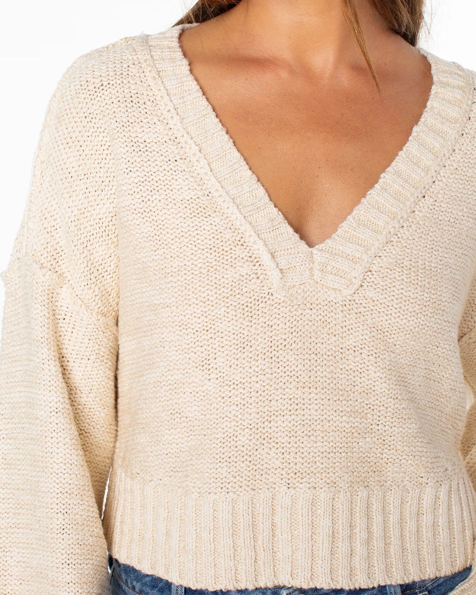 Roxy Women's Study Hall Sweater - Parchment Solid
