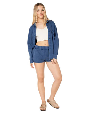 Roxy Women's Summer Fling Jersey Shorts - Sargasso Sea Solid