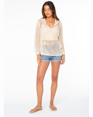 Roxy Women's Summer Nights Contrast Tunic - Parchment Solid