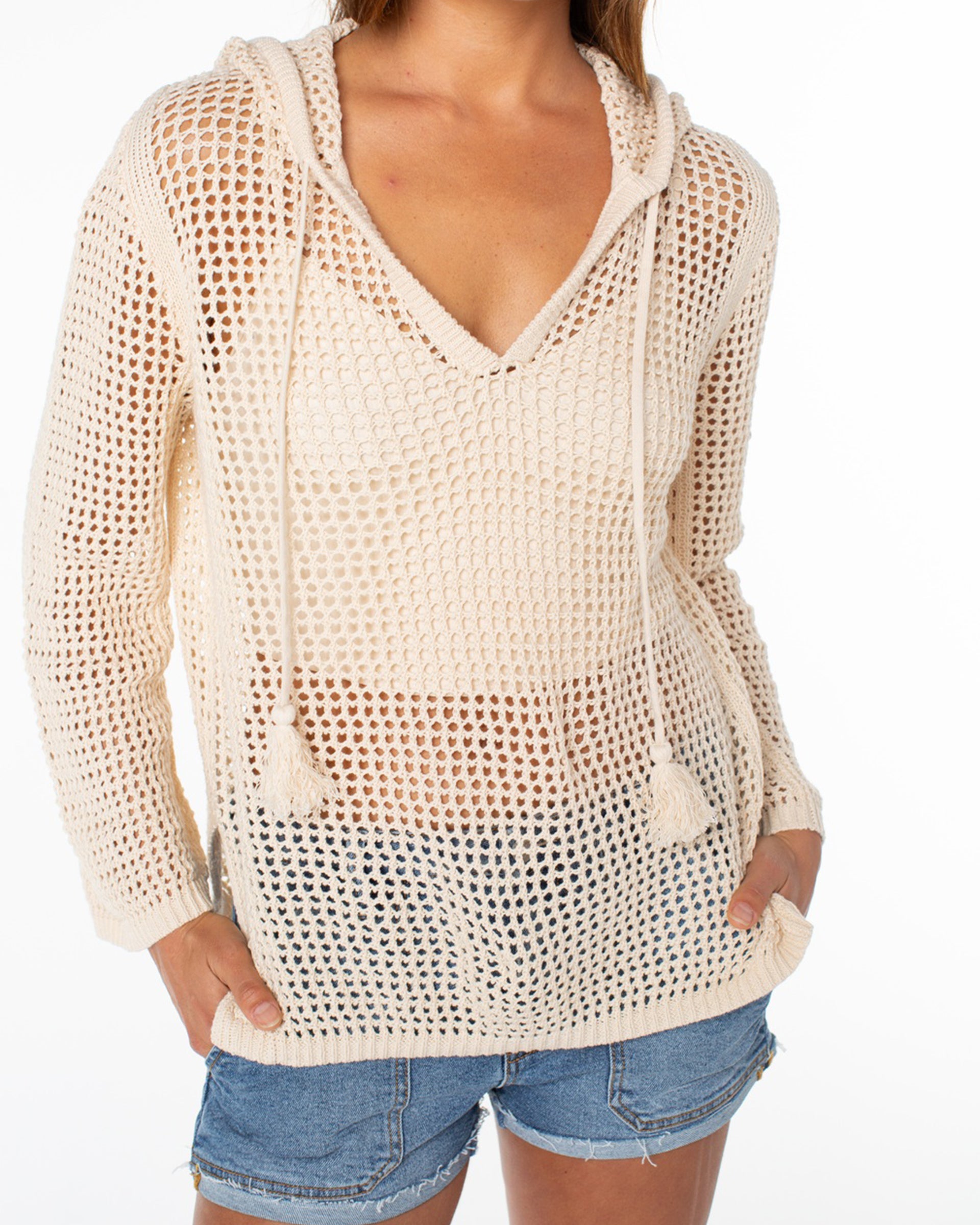 Roxy Women's Summer Nights Contrast Tunic - Parchment Solid