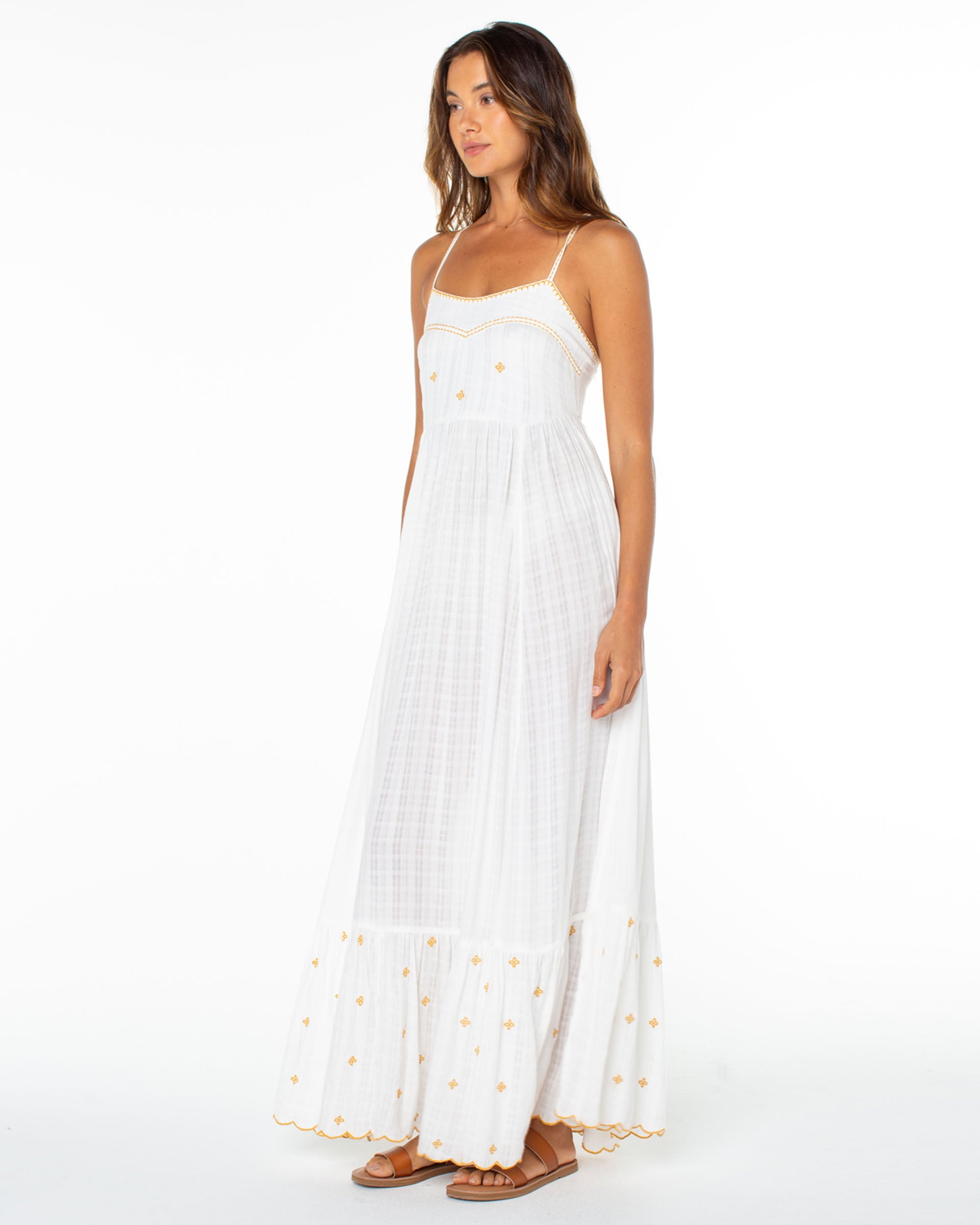 Roxy Women's Sunburst Maxi Dress - Cloud Dancer Solid