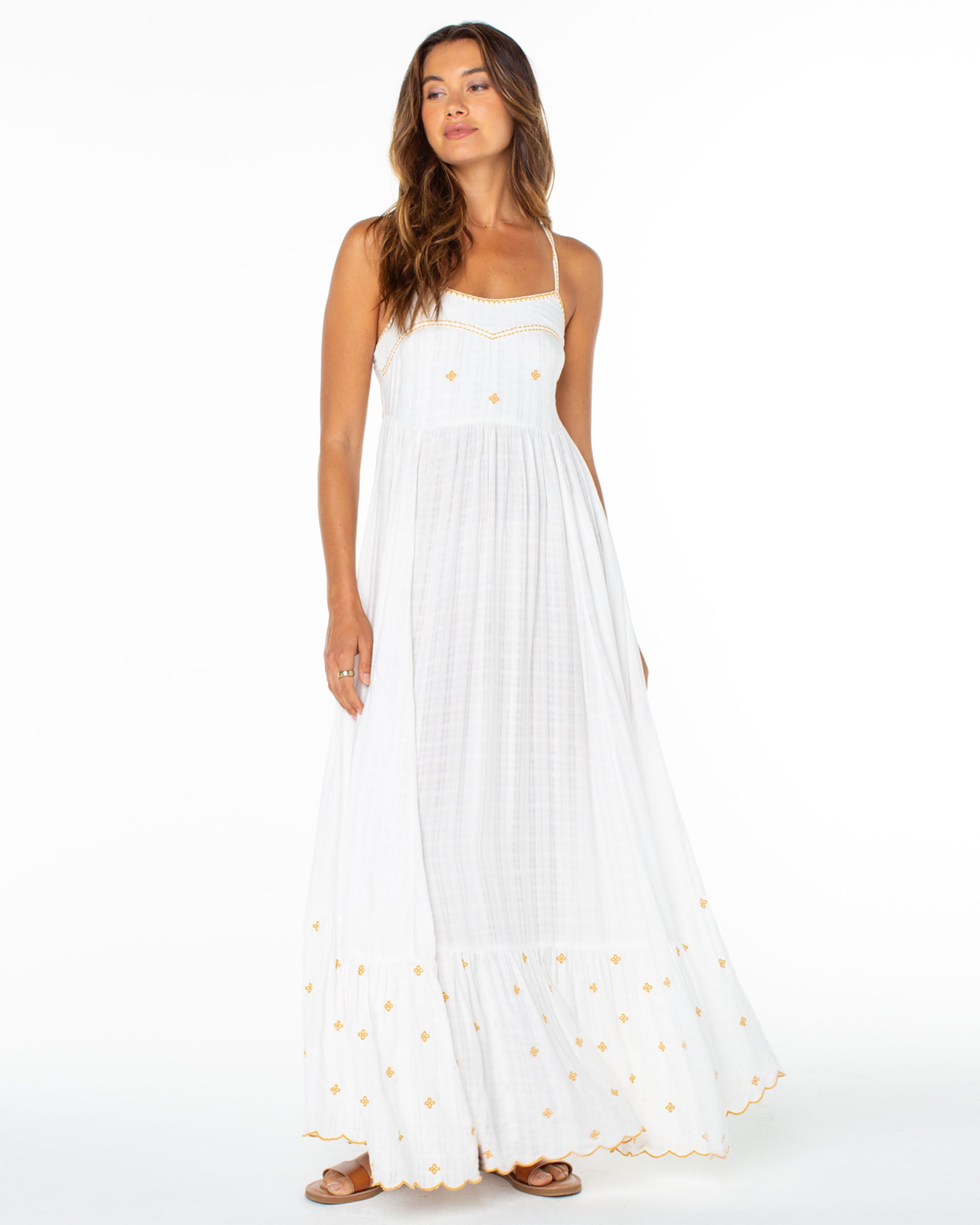 Roxy Women's Sunburst Maxi Dress - Cloud Dancer Solid