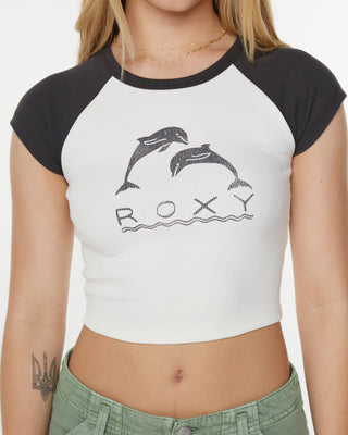 Roxy Women's Sunset Dream Baby T-Shirt - Phantom