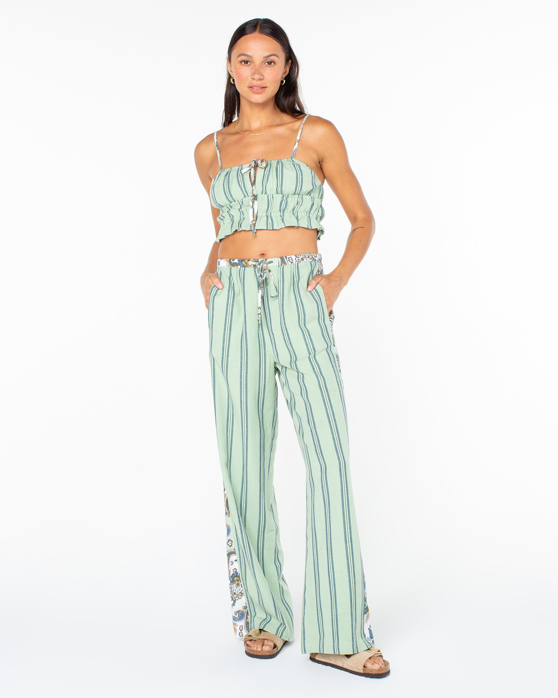 Roxy Women's Sunset Mist Top - Captains Blue Playa Stripe