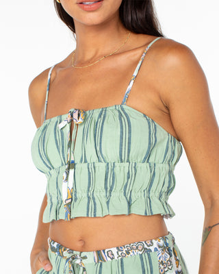 Roxy Women's Sunset Mist Top - Captains Blue Playa Stripe