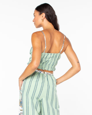 Roxy Women's Sunset Mist Top - Captains Blue Playa Stripe