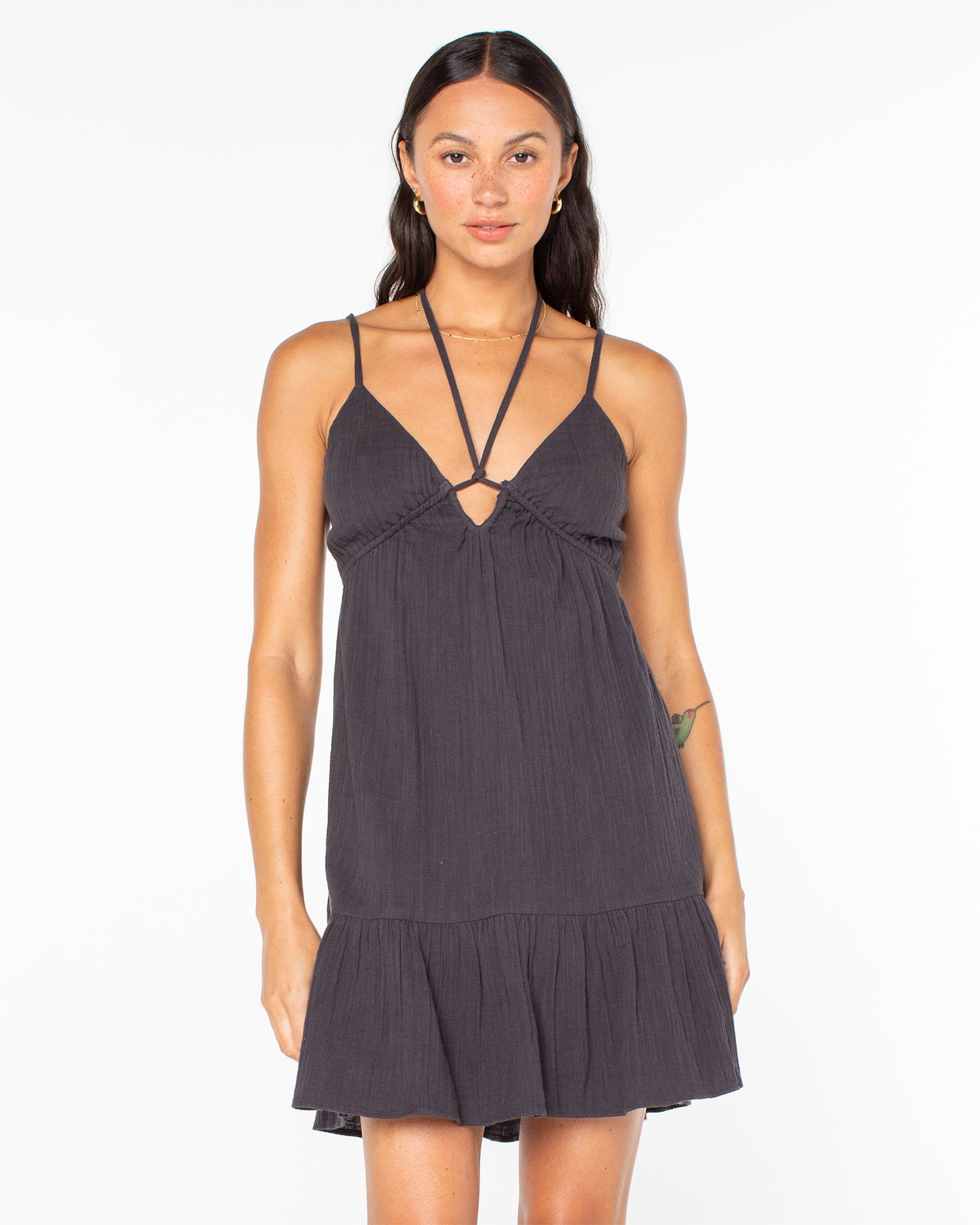 Roxy Women's Sunshine Crush Dress - Phantom Solid