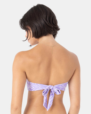 Sunshine State of Mind Reversible Bandeau Bikini Top - Brown Tile Multi