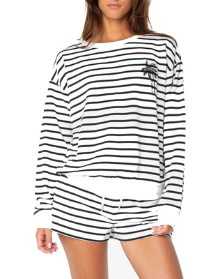Roxy Women's Surfing By Moonlight Stripe Sweatshirt - Anthracite