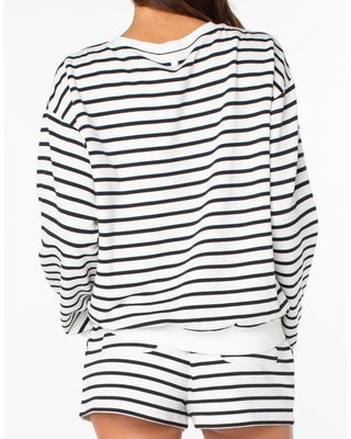 Roxy Women's Surfing By Moonlight Stripe Sweatshirt - Anthracite