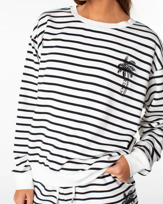 Roxy Women's Surfing By Moonlight Stripe Sweatshirt - Anthracite
