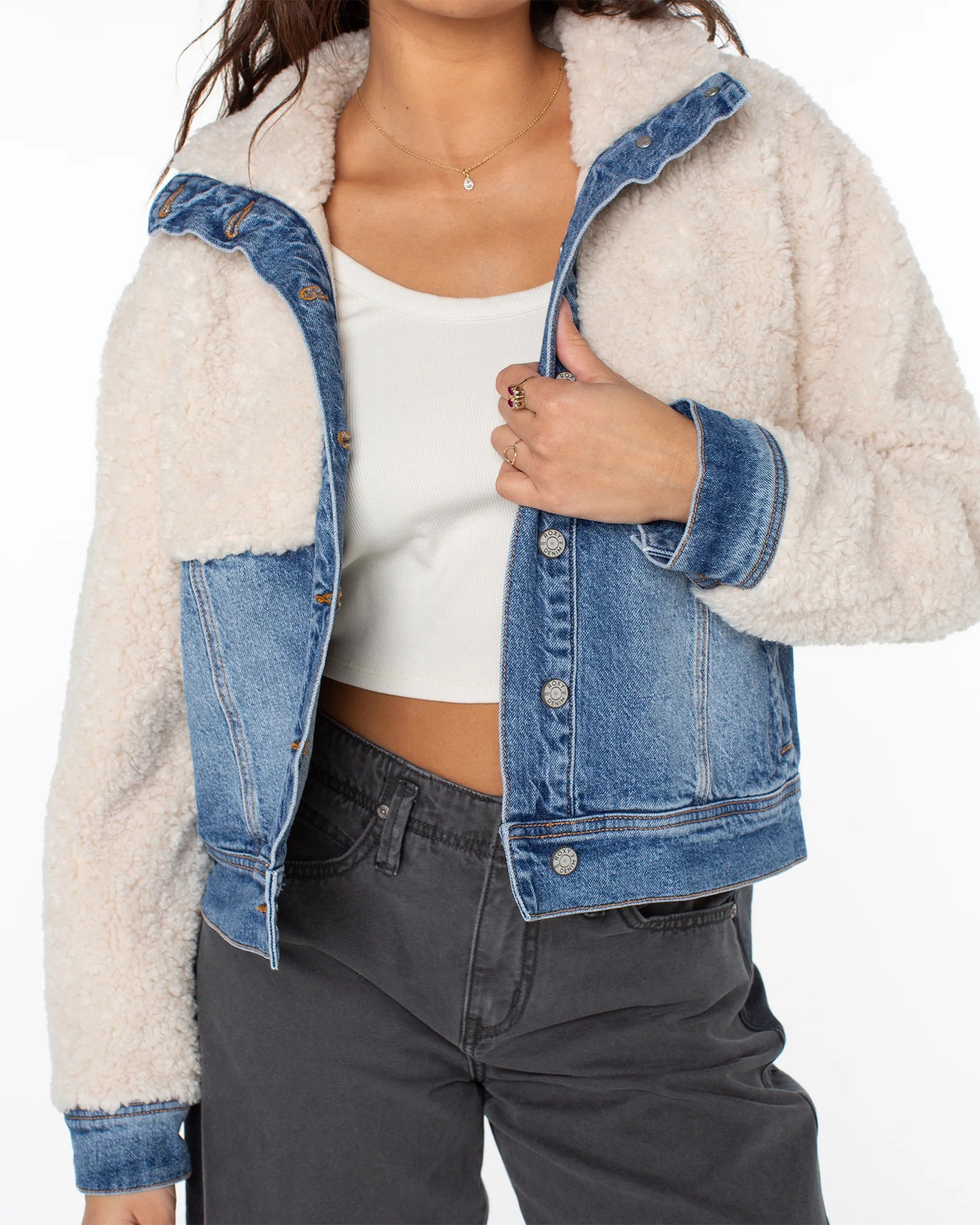 Roxy Women's Surf & Turf Denim Jacket - Parchment