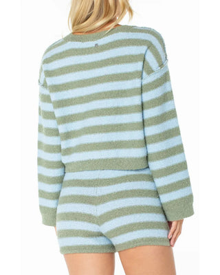Women's Swell Season Stripe Sweater - Oil Green