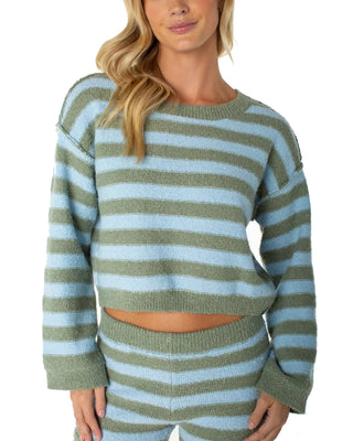 Women's Swell Season Stripe Sweater - Oil Green