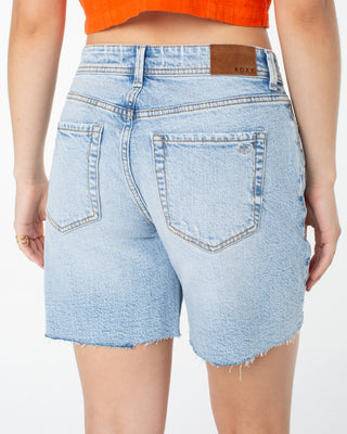 Roxy Women's The Icon Short - Jeanius Denim Wash