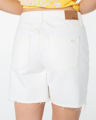 Roxy Women's The Icon Short - Snow White Vintage Denim