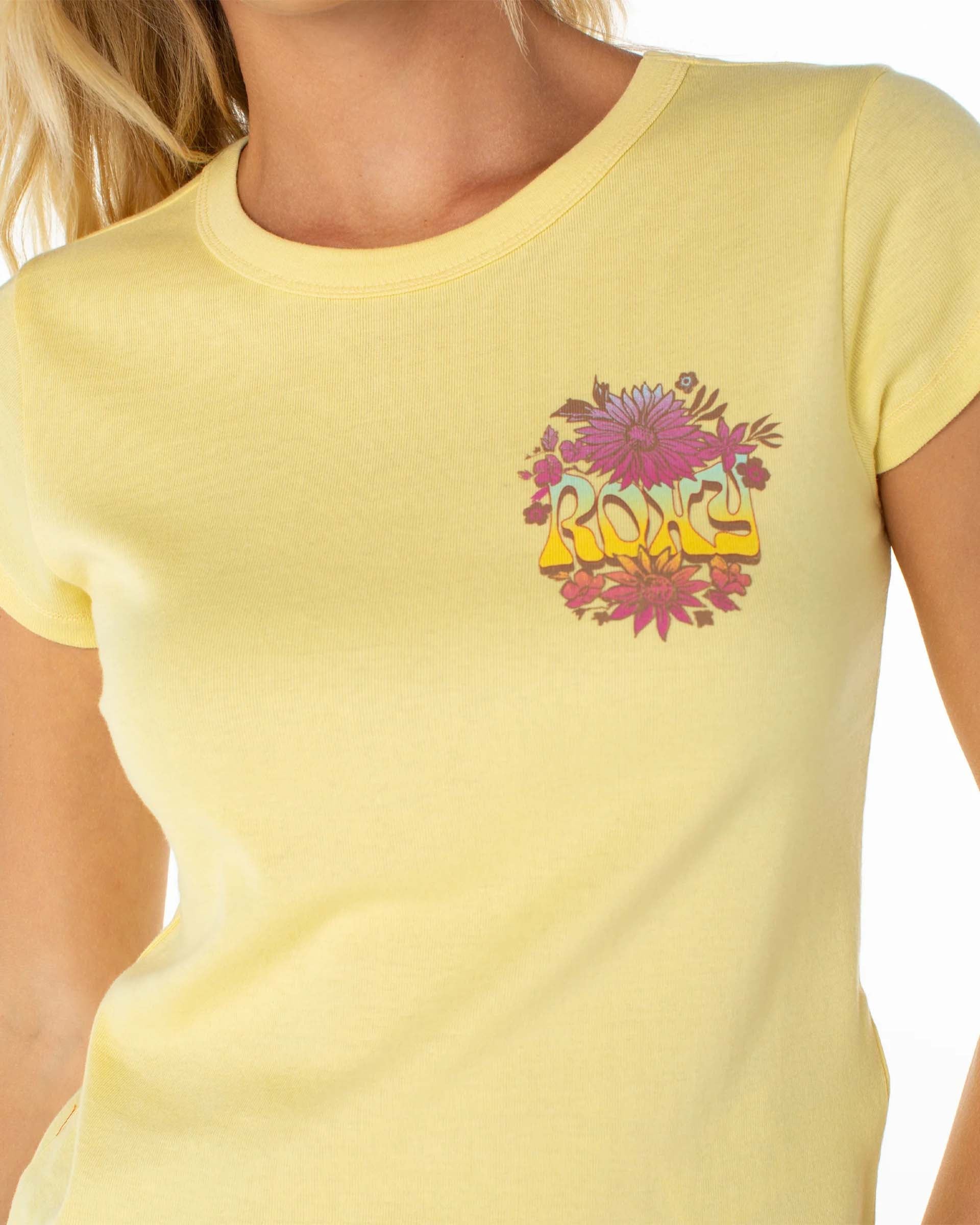 Roxy Women's Tribal Sunset 90's Baby Tee - Popcorn Tribal Sunset
