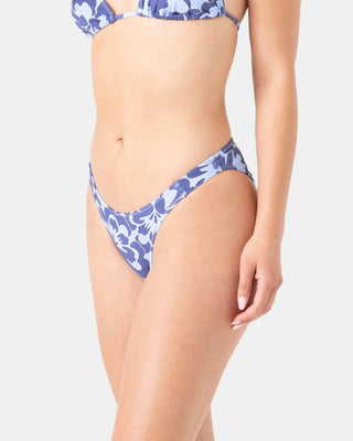 Roxy Women's Tropic Drift Scrunch Hipster Moderate Bikini Bottom - Blue Combo