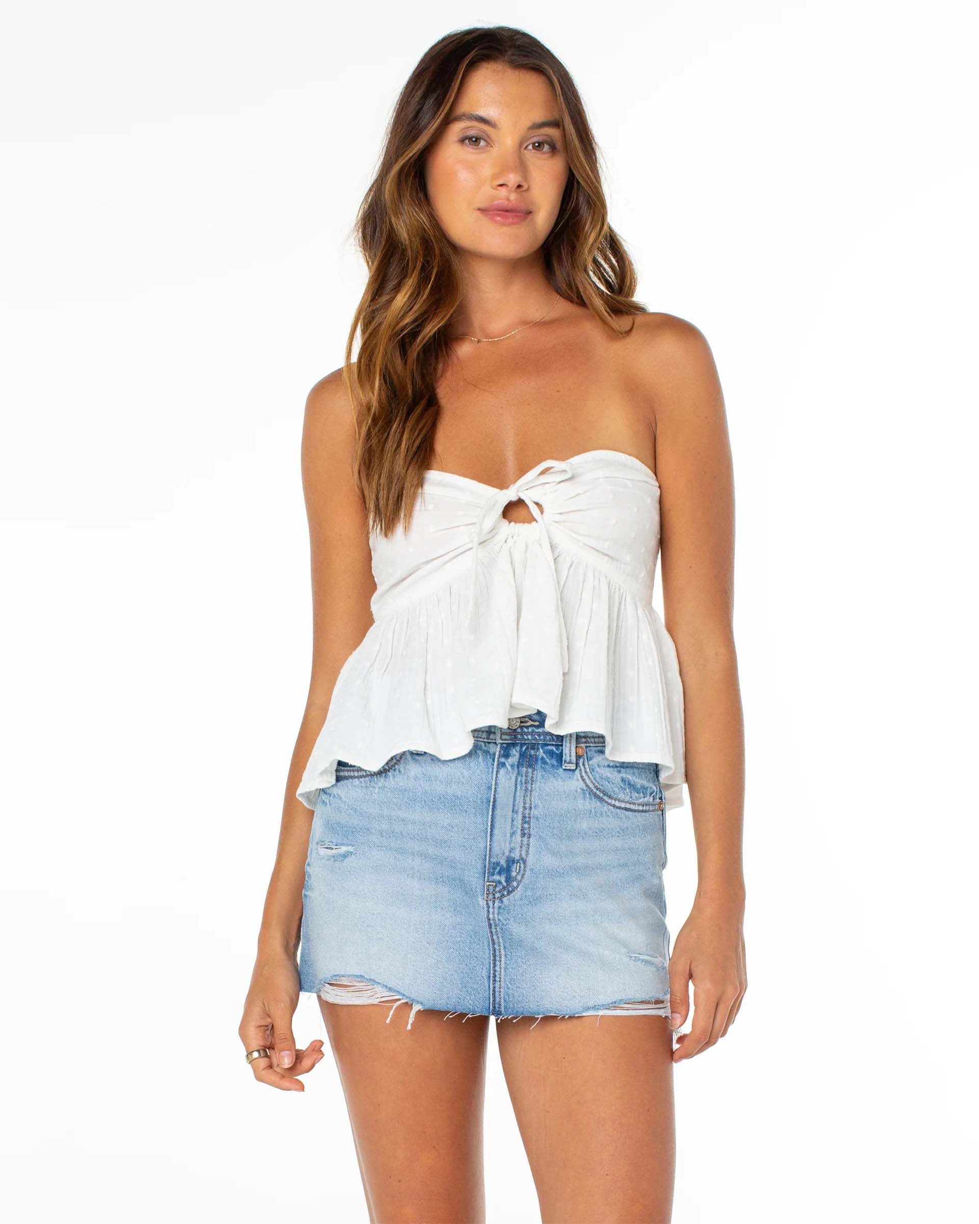 Roxy Women's Ventura Tube Top - Cloud Dancer Solid