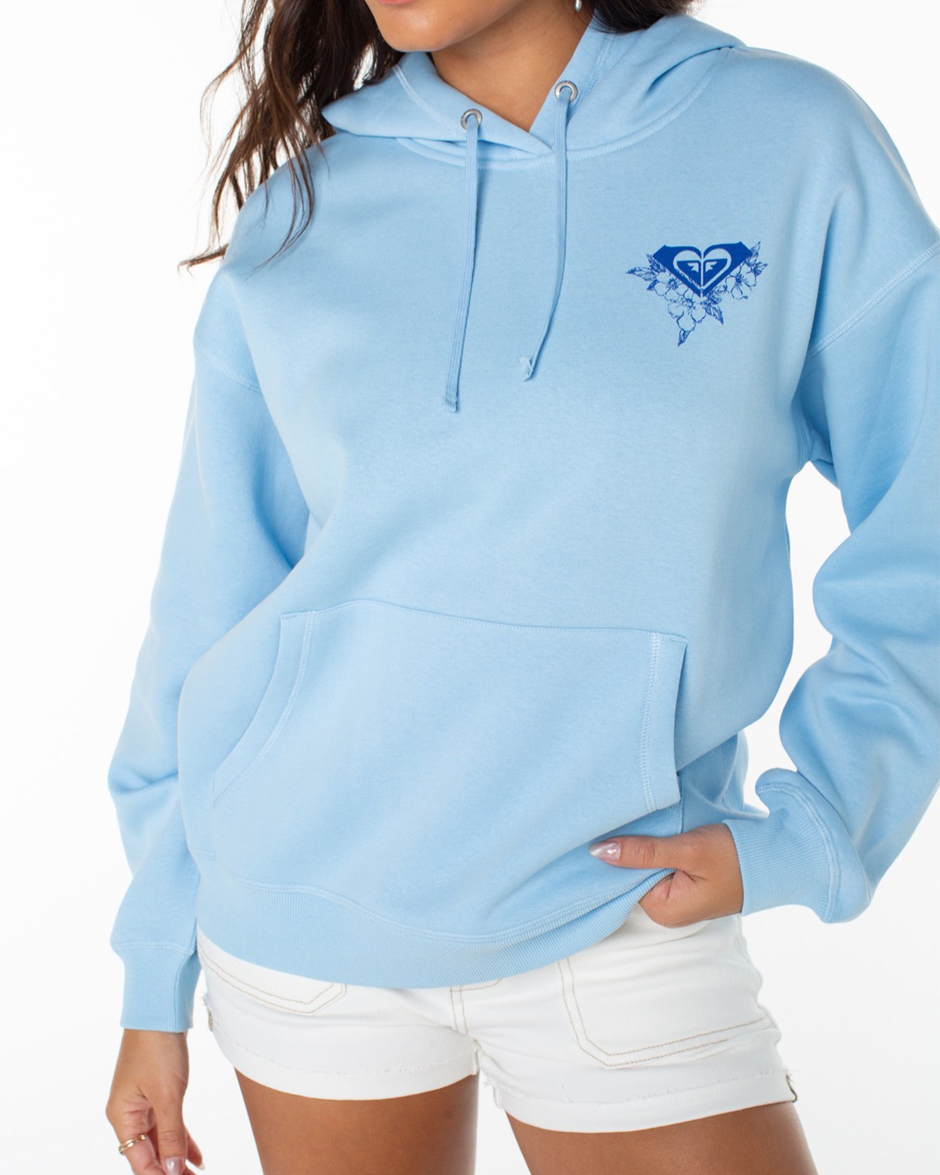 Roxy Women's Wailea Hoodie - Airy Blue Makine Waves