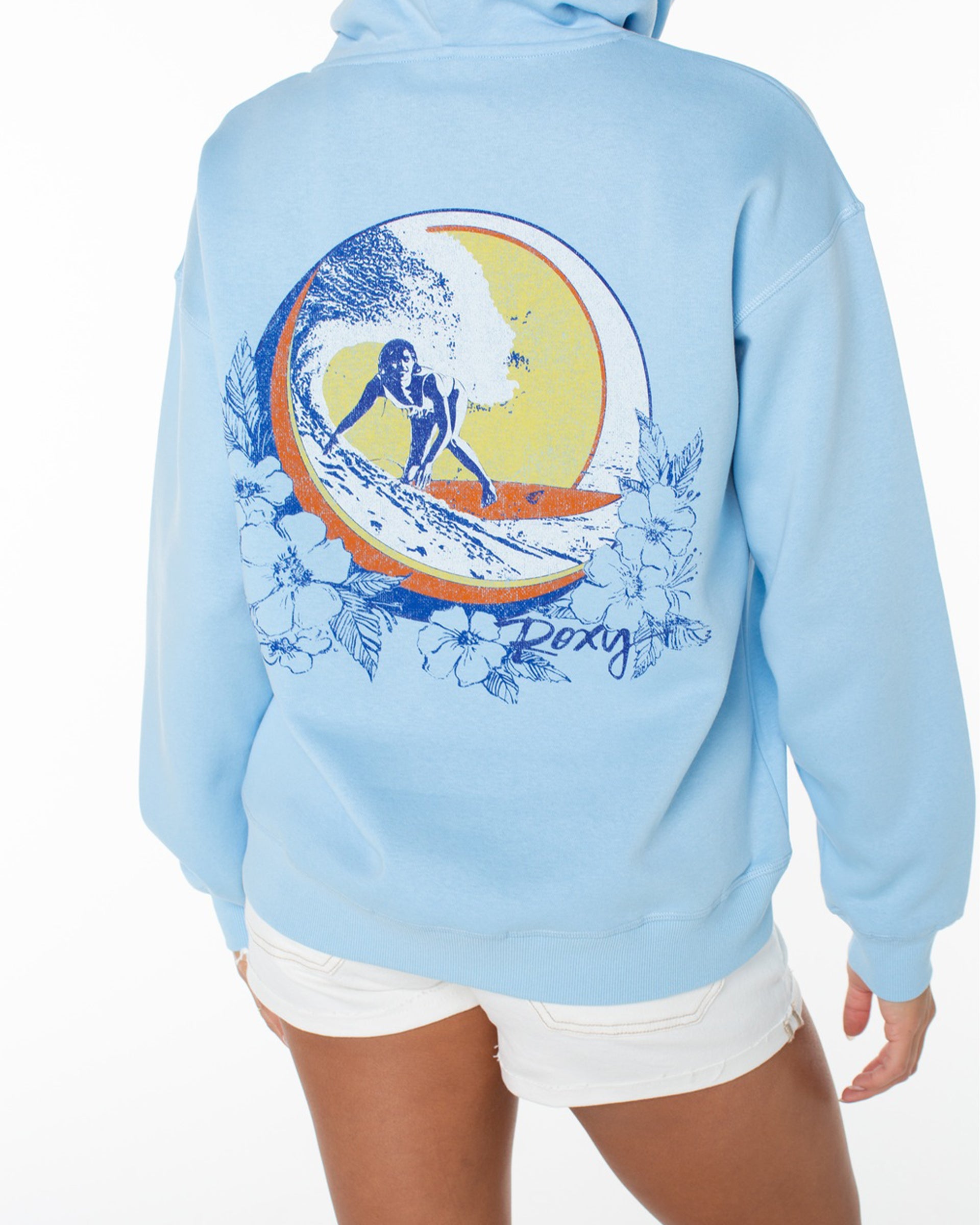 Roxy Women's Wailea Hoodie - Airy Blue Makine Waves