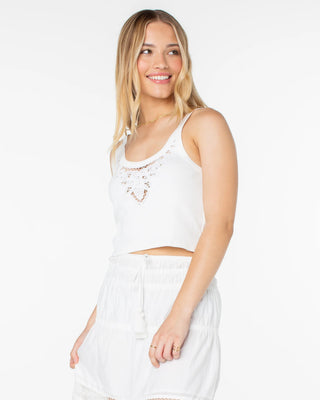 Roxy Women's Wanderlust Tank Top - Snow White Solid