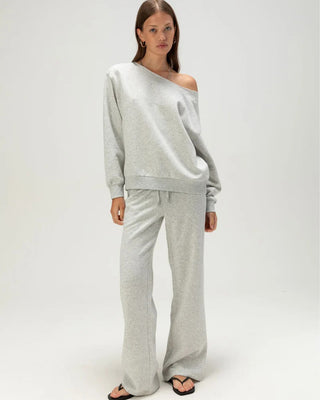 Roxy Women's Wave Break Off The Shoulder Sweatshirt - Heather Grey