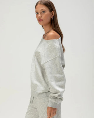 Roxy Women's Wave Break Off The Shoulder Sweatshirt - Heather Grey