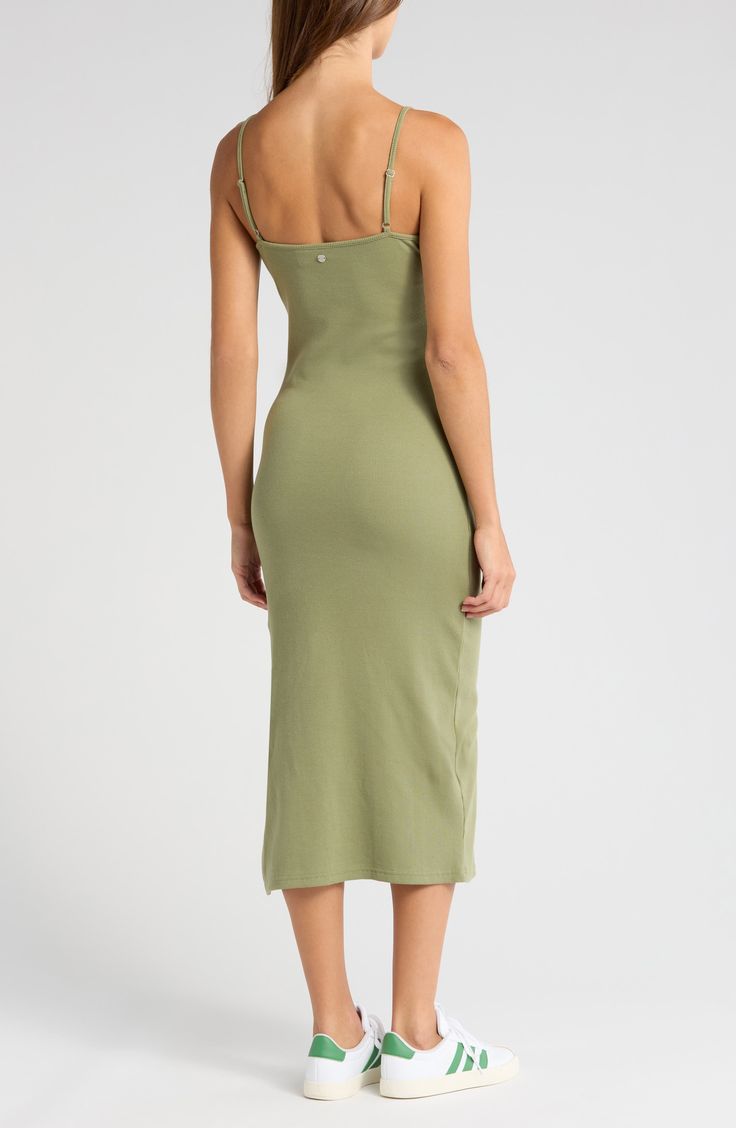 Wavey Lady Dress Oil Green / Large Wavey Lady Dress Oil Green / Large