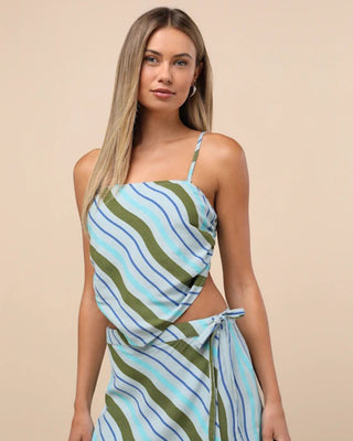 Roxy Women's Wild At Heart Cami Top - Blue Stripe